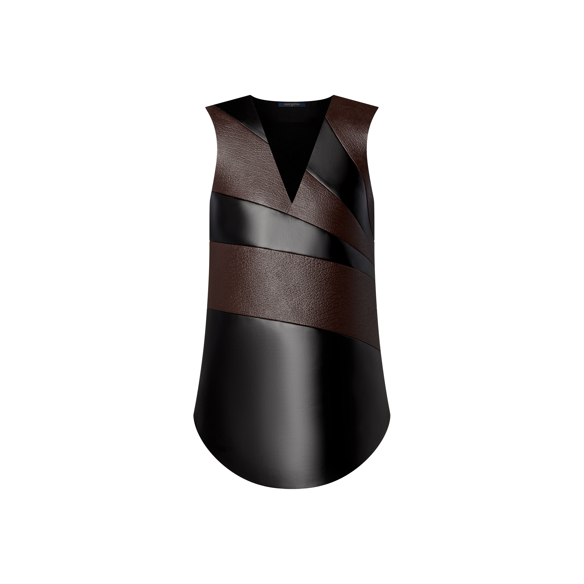 Leather Insert VNeck Dress ReadytoWear LOUIS VUITTON